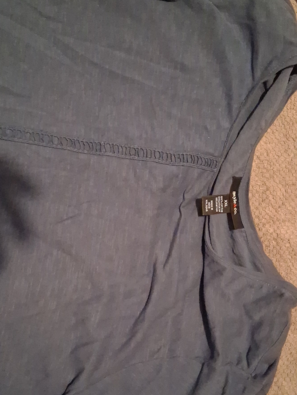 Style & Co. Slate Blue Long Sleeve Tee